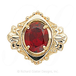 GS401 G - 14 Karat Gold Garnet Slide 